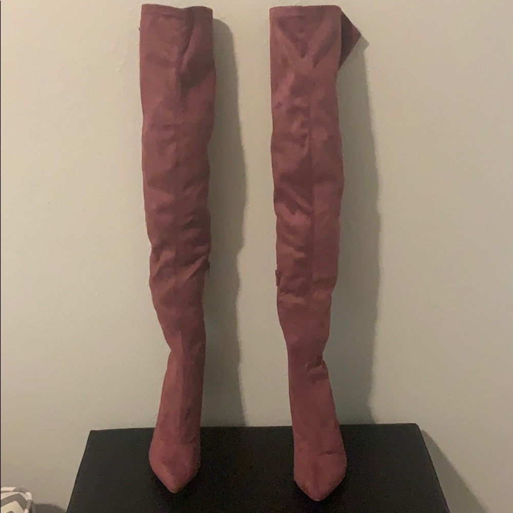 Liliana muave over the knee suede boots